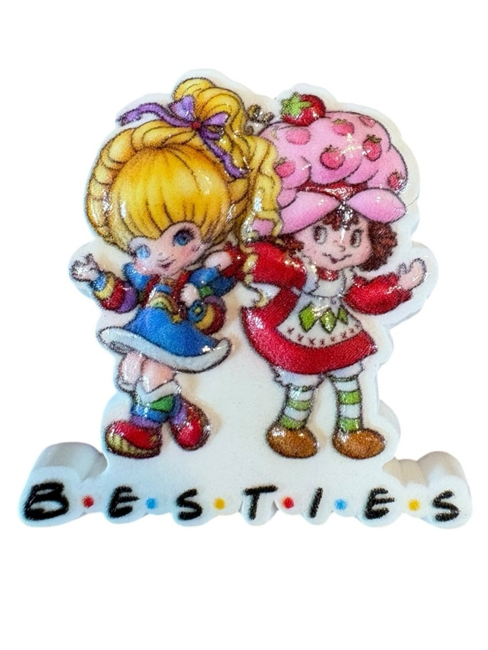 Rainbow Brite and Strawberry Shortcake Besties Croc Charm